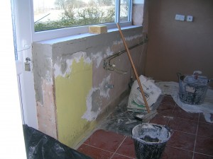 Window wall empty kitchen