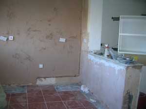 Right wall empty kitchen